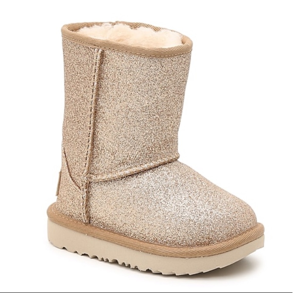 NIB CLASSIC SHORT II BOOT' UGG Gold Glitter 6